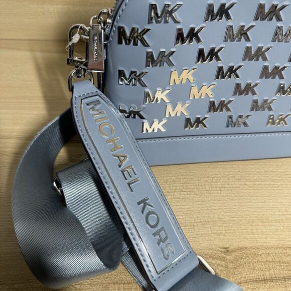 Michael Kors Jet Set Charm LG Dome Body Chambray Light Blue Crossbody Logo Bag - Picture 6 of 10